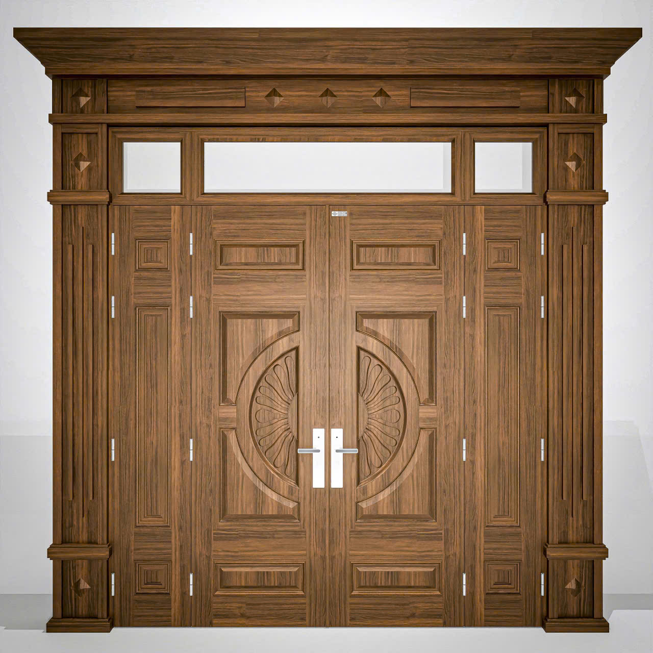 Cửa Huỳnh nguyên tấm  - 4 cánh vân gỗ óc chó