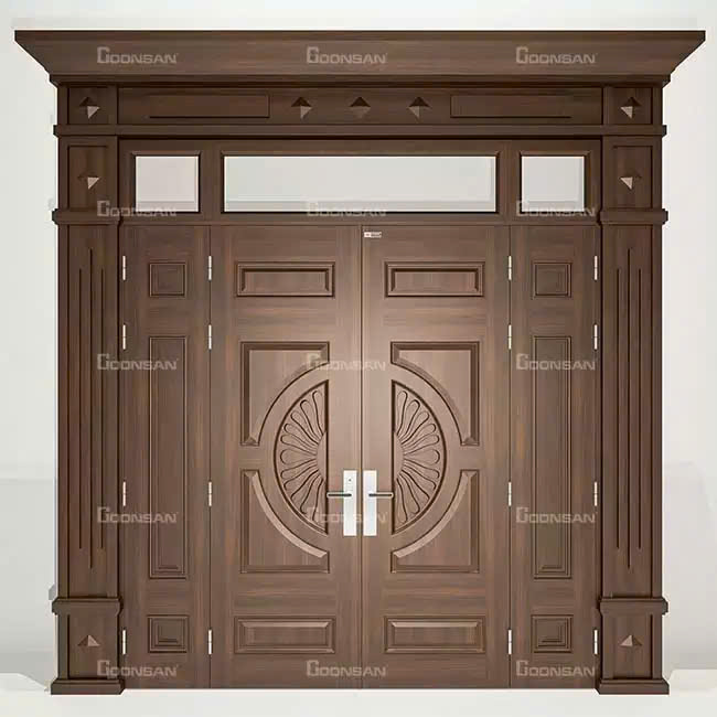 Cửa Huỳnh nguyên tấm  - 4 cánh vân gỗ trắc